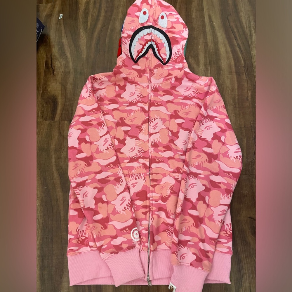 REAL! bape hoodie, pink, size M